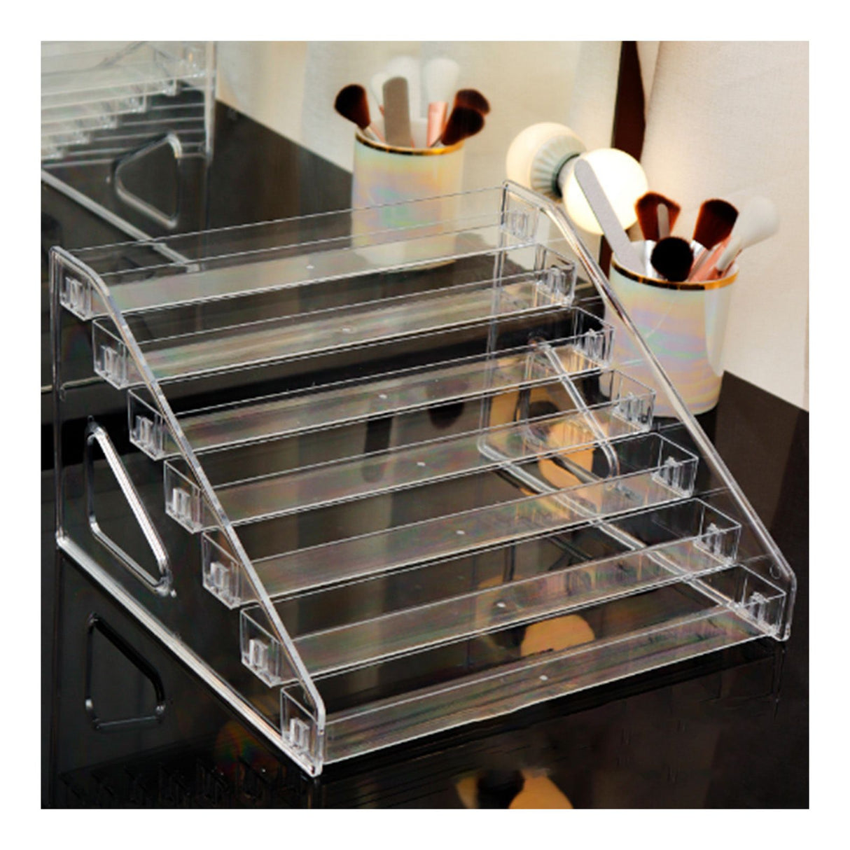 Desktop Lipstick Storage Box Plastic Transparent Makeup Storage Display Case for Perfume Nail Polish