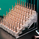 Desktop Lipstick Storage Box Plastic Transparent Makeup Storage Display Case for Perfume Nail Polish - 45-Degree Angle