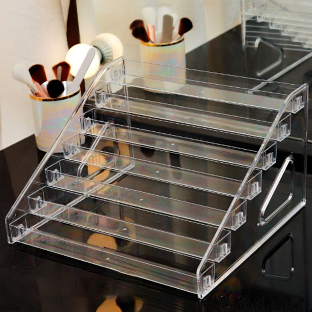 Desktop Lipstick Storage Box Plastic Transparent Makeup Storage Display Case for Perfume Nail Polish
