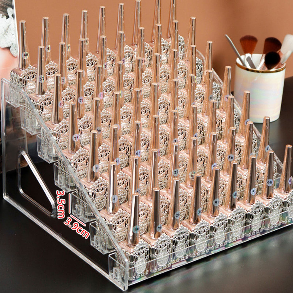 Desktop Lipstick Storage Box Plastic Transparent Makeup Storage Display Case for Perfume Nail Polish