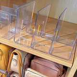 Handbag Organizer Household Transparent Bag Storage Rack Bed Room PC Mini Purse Shelf 4 Section