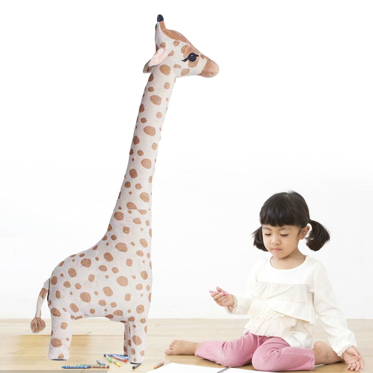 Giraffe Doll Plush Toy Cute Soft Full Filling High Elasticity Skin Friendly Perfect Gift for Kids Adults 100cm