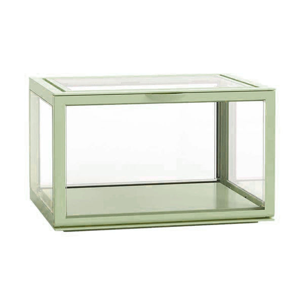Figure Organizer Desktop Doll Acrylic Display Cabinet High Transparency Sealed Dustproof Show Case Light Green
