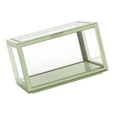 Figure Organizer Desktop Doll Acrylic Display Cabinet High Transparency Sealed Dustproof Show Case Light Green - Side View