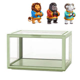 Figure Organizer Desktop Doll Acrylic Display Cabinet High Transparency Sealed Dustproof Show Case Light Green