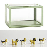 Figure Organizer Desktop Doll Acrylic Display Cabinet High Transparency Sealed Dustproof Show Case Light Green
