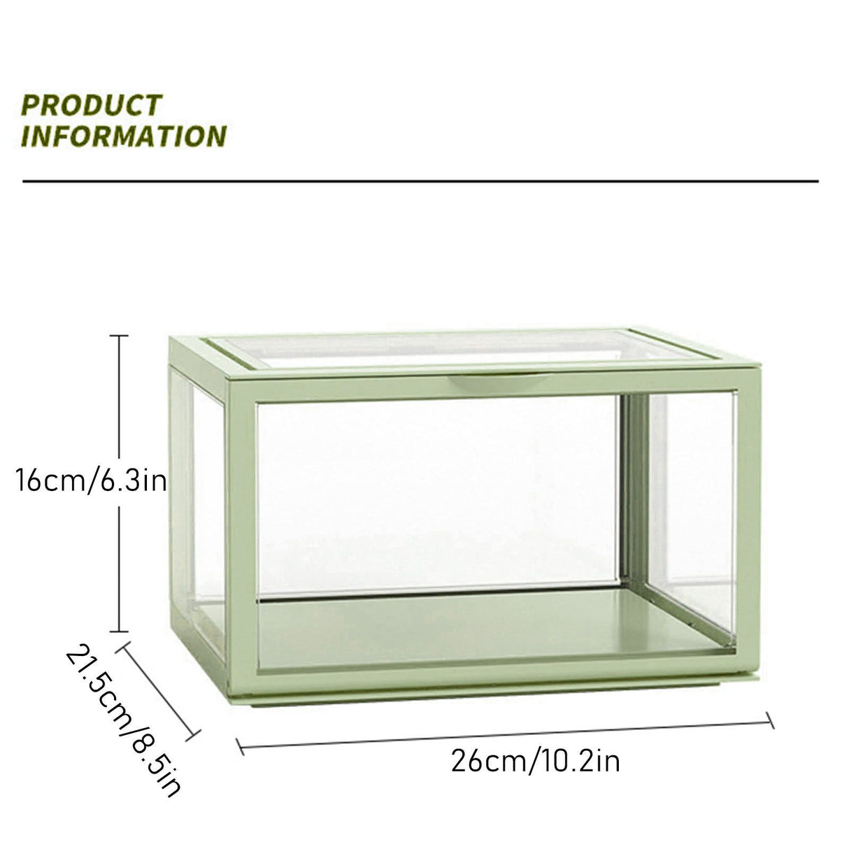 Figure Organizer Desktop Doll Acrylic Display Cabinet High Transparency Sealed Dustproof Show Case Light Green