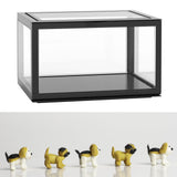 Figure Organizer Desktop Doll Acrylic Display Cabinet High Transparency Sealed Dustproof Show Case Black - 45-Degree Angle