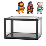 Figure Organizer Desktop Doll Acrylic Display Cabinet High Transparency Sealed Dustproof Show Case Black