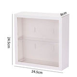Wall Mounted Showcase Blind Box Figures Display Case Handicraft Storage Display Rack Dust Proof Doll Toy Storage Box White