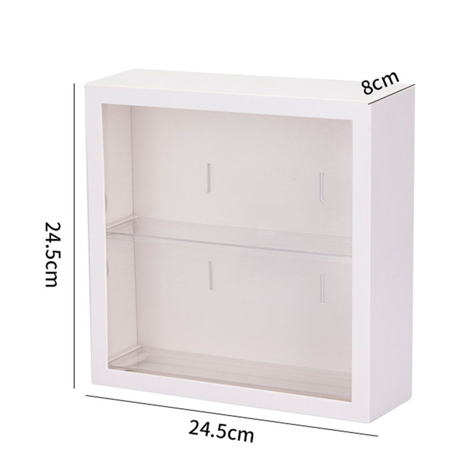 Wall Mounted Showcase Blind Box Figures Display Case Handicraft Storage Display Rack Dust Proof Doll Toy Storage Box White