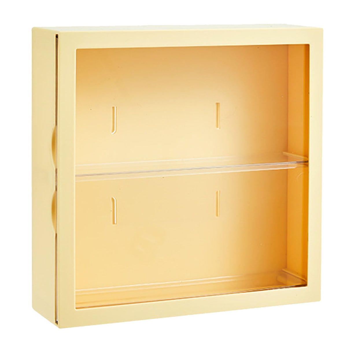 Wall Mounted Showcase Blind Box Figures Display Case Handicraft Storage Display Rack Dust Proof Doll Toy Storage Box Creamy Yellow