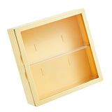 Wall Mounted Showcase Blind Box Figures Display Case Handicraft Storage Display Rack Dust Proof Doll Toy Storage Box Creamy Yellow