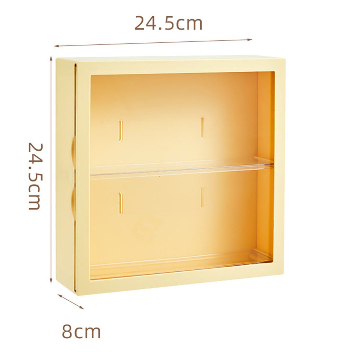 Wall Mounted Showcase Blind Box Figures Display Case Handicraft Storage Display Rack Dust Proof Doll Toy Storage Box Creamy Yellow
