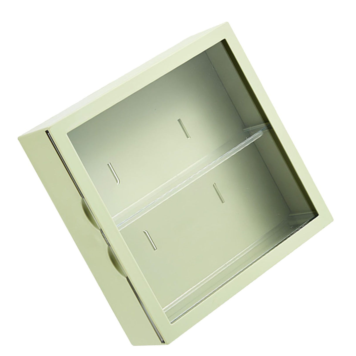 Wall Mounted Showcase Blind Box Figures Display Case Handicraft Storage Display Rack Dust Proof Doll Toy Storage Box Avocado Green