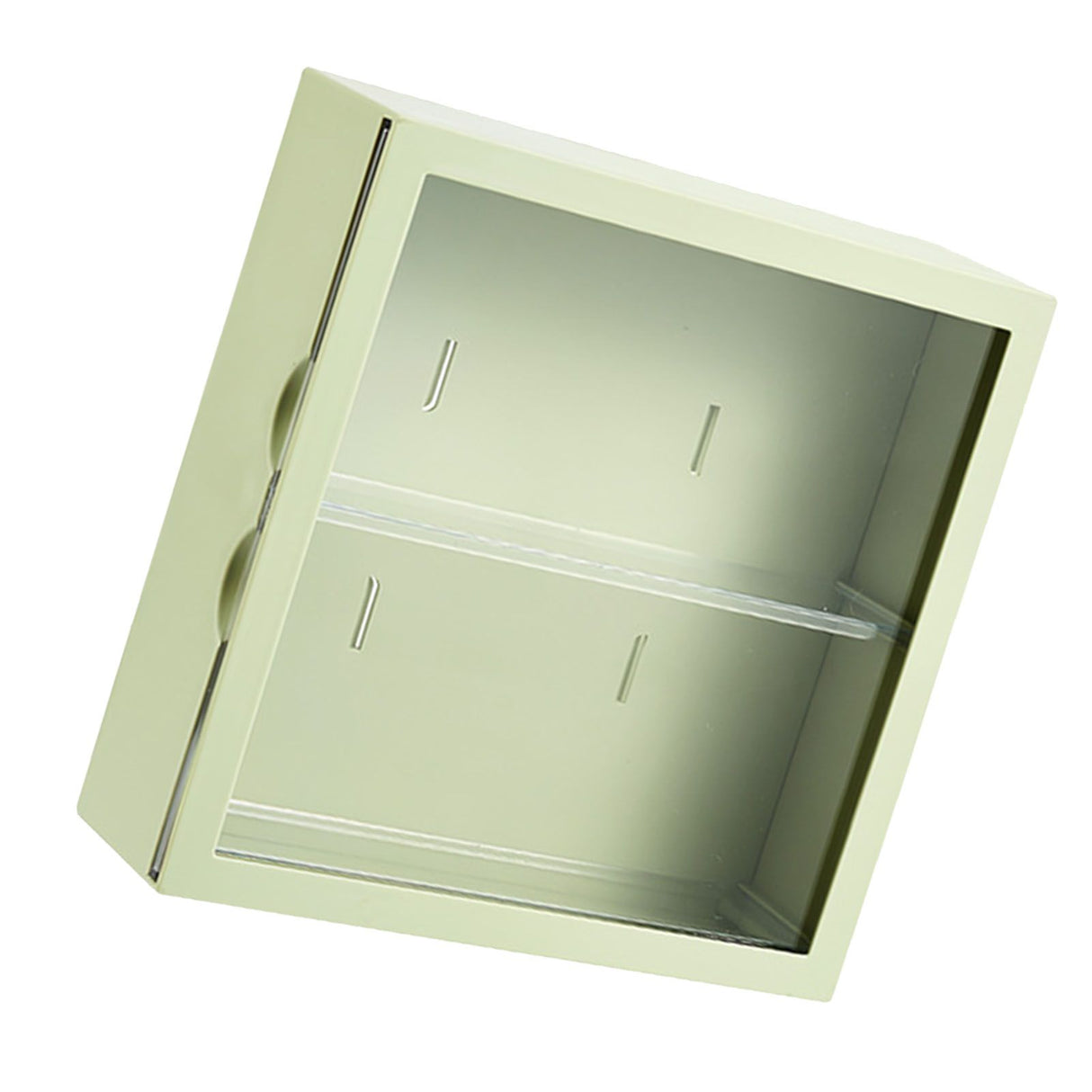 Wall Mounted Showcase Blind Box Figures Display Case Handicraft Storage Display Rack Dust Proof Doll Toy Storage Box Avocado Green