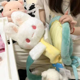 Rabbit Turtle Plush Backpack PP Cotton Short Plush Cartoon Perfect Detail Animal Cartoon Backpack for Girls - Extra Image