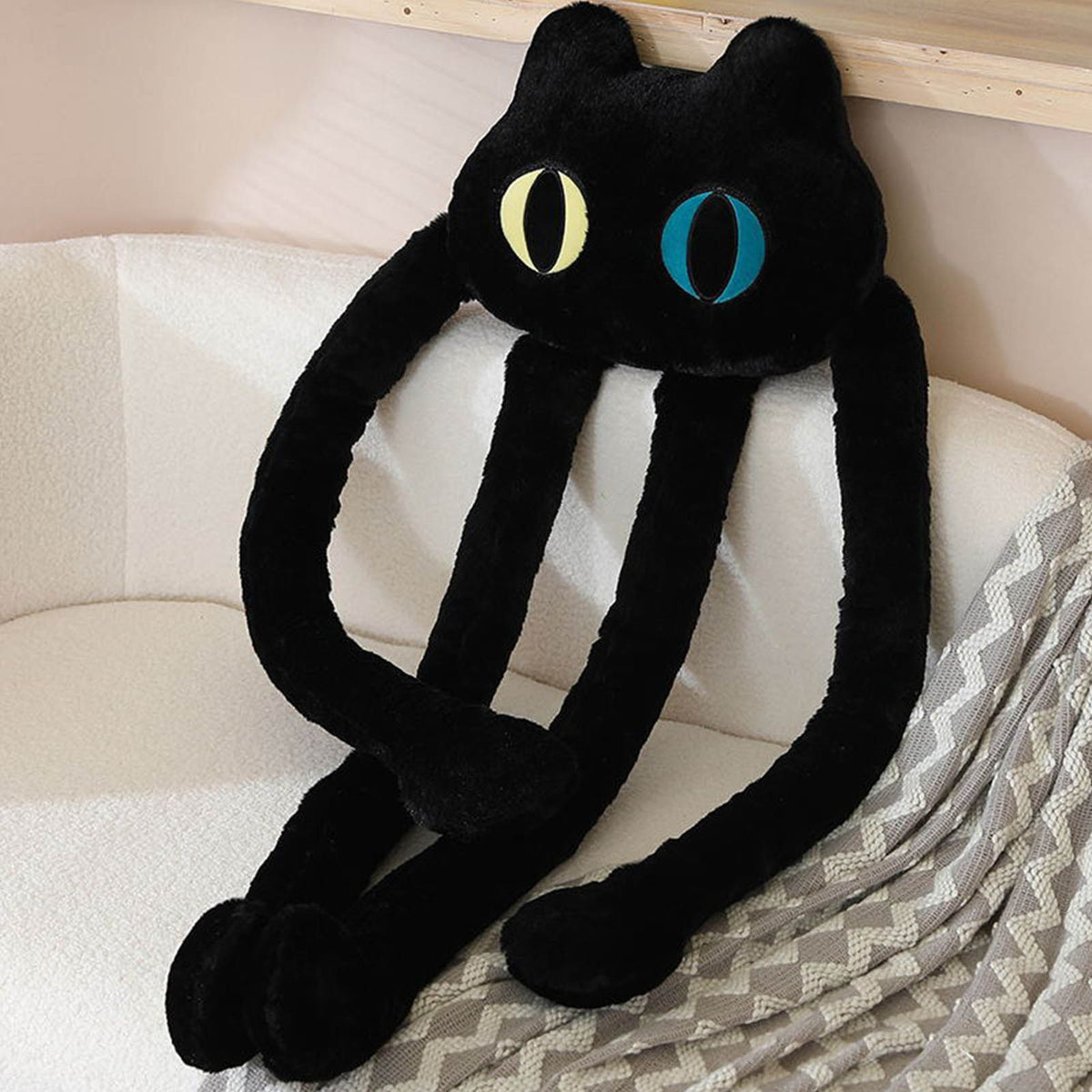 Long Legged Octopus Doll Long Legs and Feet Fine Stitching Plush Long Legs Toy for Men Women Black Cat