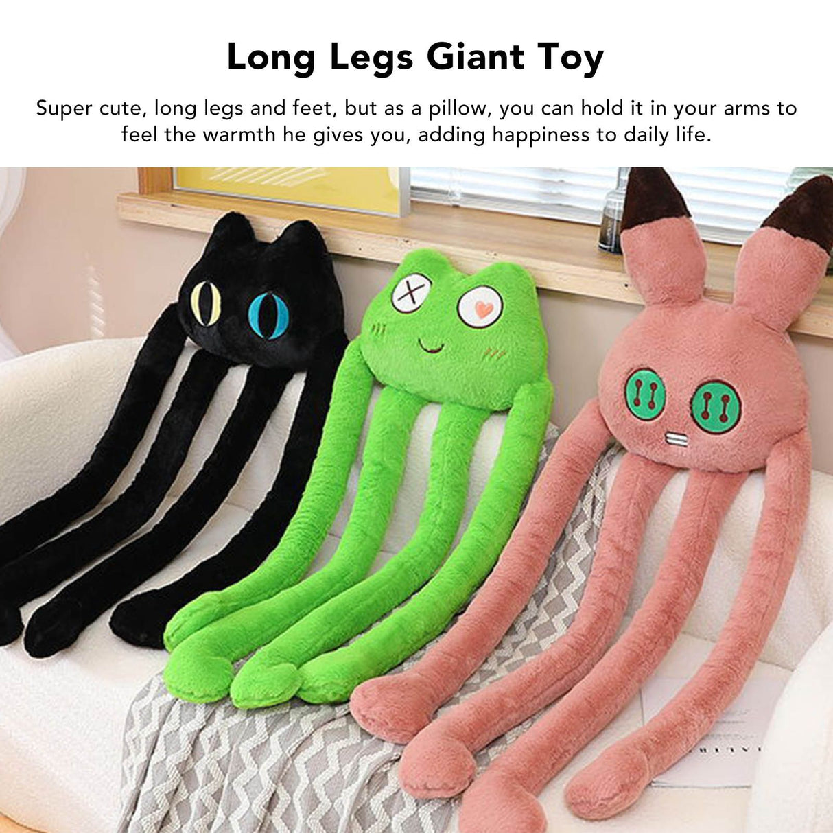Long Legged Octopus Doll Long Legs and Feet Fine Stitching Plush Long Legs Toy for Men Women Black Cat
