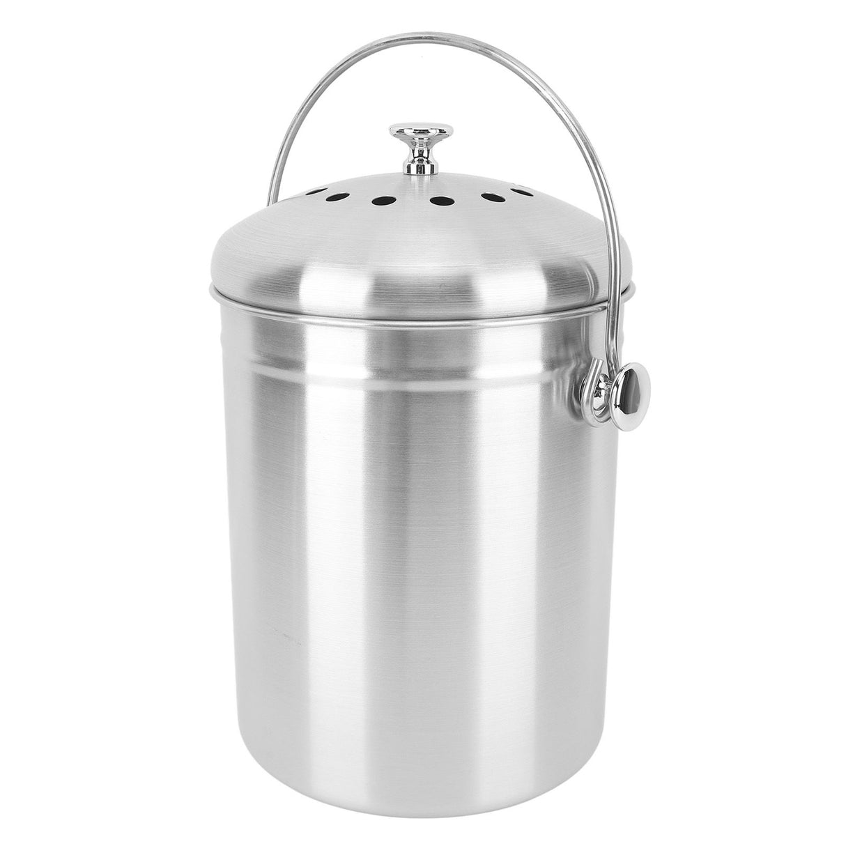 Countertop Compost Bin Round Stainless Steel Remove Odors Composting Bin with Carbon Filters for Kitchen Countertop