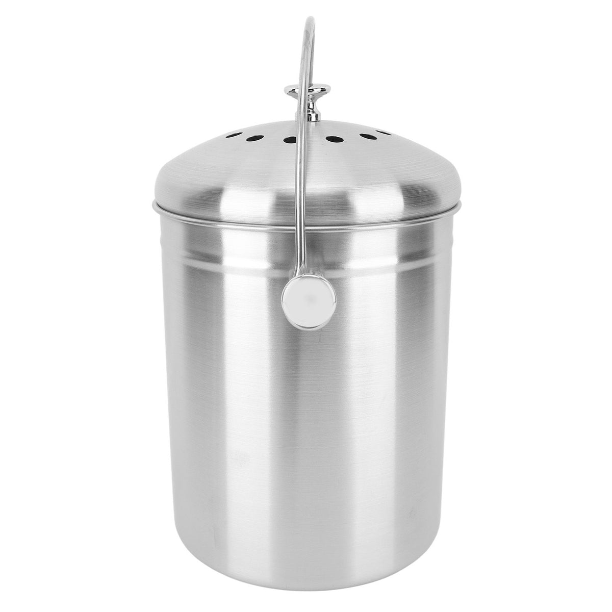 Countertop Compost Bin Round Stainless Steel Remove Odors Composting Bin with Carbon Filters for Kitchen Countertop