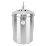 Countertop Compost Bin Round Stainless Steel Remove Odors Composting Bin with Carbon Filters for Kitchen Countertop