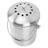 Countertop Compost Bin Round Stainless Steel Remove Odors Composting Bin with Carbon Filters for Kitchen Countertop - 45-Degree Angle