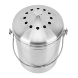 Countertop Compost Bin Round Stainless Steel Remove Odors Composting Bin with Carbon Filters for Kitchen Countertop