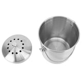Countertop Compost Bin Round Stainless Steel Remove Odors Composting Bin with Carbon Filters for Kitchen Countertop