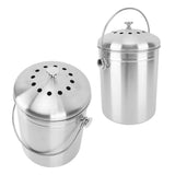 Countertop Compost Bin Round Stainless Steel Remove Odors Composting Bin with Carbon Filters for Kitchen Countertop - Extra Image