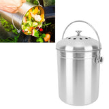 Countertop Compost Bin Round Stainless Steel Remove Odors Composting Bin with Carbon Filters for Kitchen Countertop - Extra Image