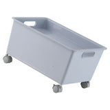 Storage Basket Roller Basket Premium PP Sturdy Portable Movable Easy Storage Large Capacity Organizer Box for Books Clothes Shoes Grey