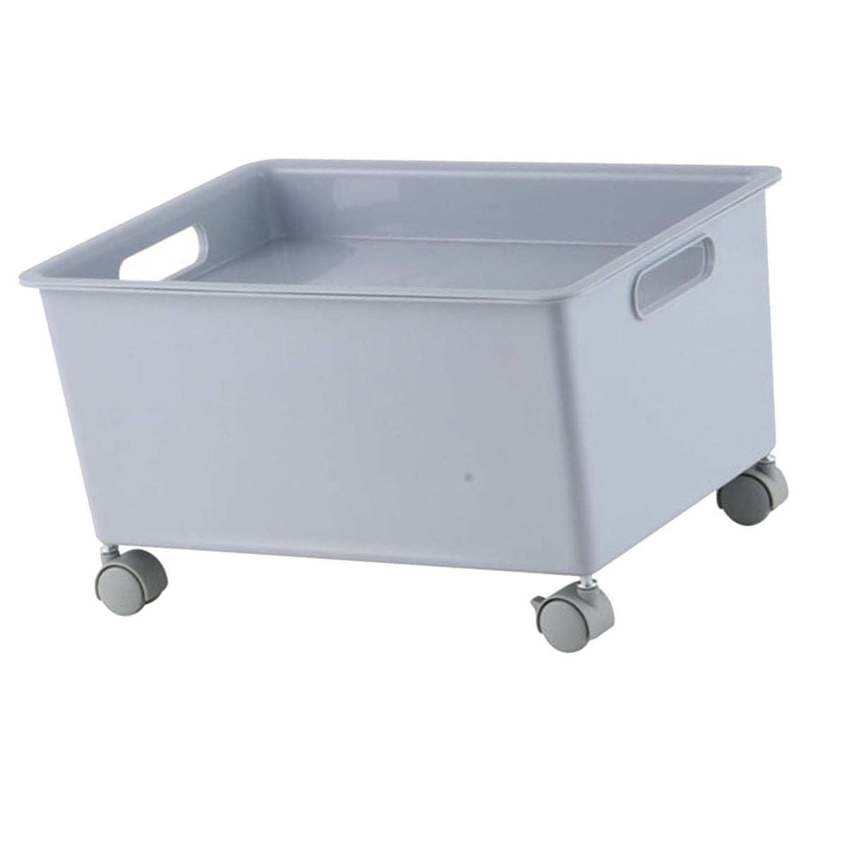 Storage Basket Roller Basket Premium PP Sturdy Portable Movable Easy Storage Large Capacity Organizer Box for Books Clothes Shoes Grey