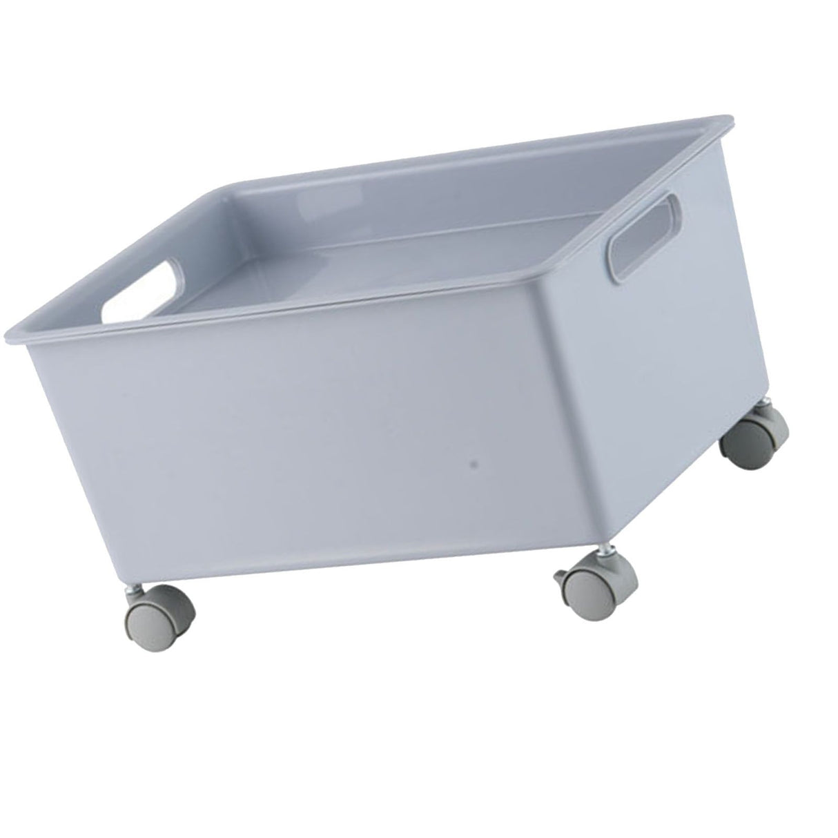 Storage Basket Roller Basket Premium PP Sturdy Portable Movable Easy Storage Large Capacity Organizer Box for Books Clothes Shoes Grey