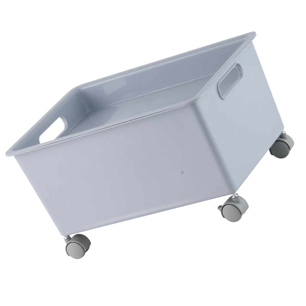 Storage Basket Roller Basket Premium PP Sturdy Portable Movable Easy Storage Large Capacity Organizer Box for Books Clothes Shoes Grey