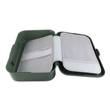 Multifunctional Document Storage Box Large Capacity Two Layer Liner Home Certificate Organizer Blackish Green - Side View