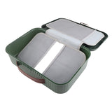 Multifunctional Document Storage Box Large Capacity Two Layer Liner Home Certificate Organizer Blackish Green