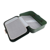 Multifunctional Document Storage Box Large Capacity Two Layer Liner Home Certificate Organizer Blackish Green