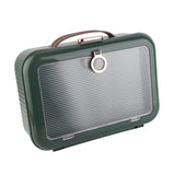 Multifunctional Document Storage Box Large Capacity Two Layer Liner Home Certificate Organizer Blackish Green