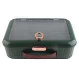 Multifunctional Document Storage Box Large Capacity Two Layer Liner Home Certificate Organizer Blackish Green - Extra Image