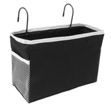 Bedside Storage Basket Hook Hanging Canvas Bag Rail Organization Shelf for Dormitory Office Living Room - Front View