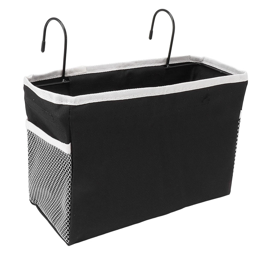 Bedside Storage Basket Hook Hanging Canvas Bag Rail Organization Shelf for Dormitory Office Living Room