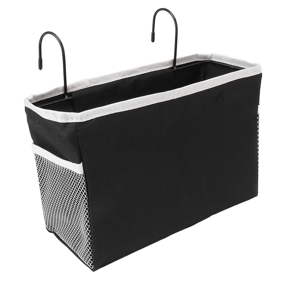 Bedside Storage Basket Hook Hanging Canvas Bag Rail Organization Shelf for Dormitory Office Living Room