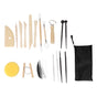 Clay Tools Kit Sculpting Tools Wooden Material Shaping Building Modeling Carving Accessories for Pottery Arts Craft
