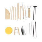 Clay Tools Kit Sculpting Tools Wooden Material Shaping Building Modeling Carving Accessories for Pottery Arts Craft