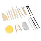Clay Tools Kit Sculpting Tools Wooden Material Shaping Building Modeling Carving Accessories for Pottery Arts Craft - Top-Down View