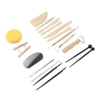 Clay Tools Kit Sculpting Tools Wooden Material Shaping Building Modeling Carving Accessories for Pottery Arts Craft