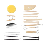 Clay Tools Kit Sculpting Tools Wooden Material Shaping Building Modeling Carving Accessories for Pottery Arts Craft - Rear View