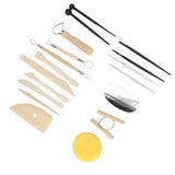 Clay Tools Kit Sculpting Tools Wooden Material Shaping Building Modeling Carving Accessories for Pottery Arts Craft - Low Angle