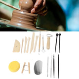 Clay Tools Kit Sculpting Tools Wooden Material Shaping Building Modeling Carving Accessories for Pottery Arts Craft - Extra Image